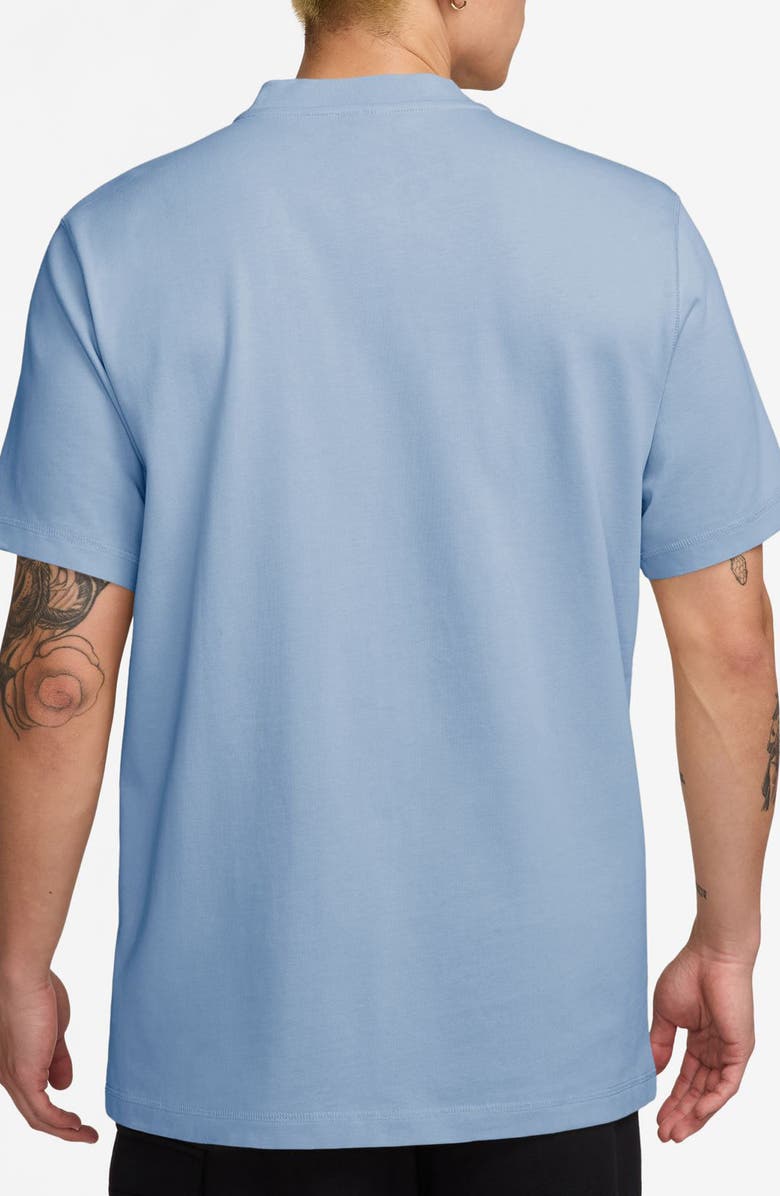 Nike Club Short Sleeve Cotton Henley, Alternate, color, Hydrogen Blue/ White