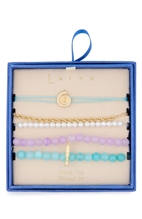 Set of 5 Beaded Sea Life Bracelets