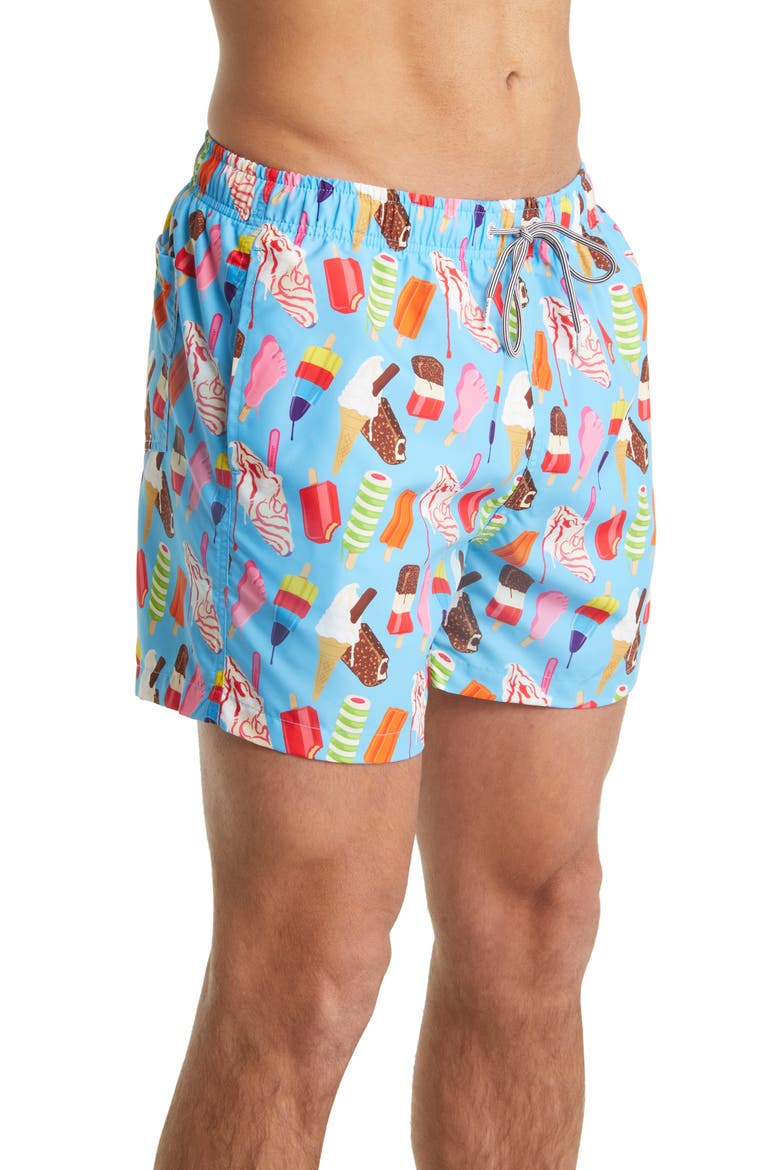 Ice Cream Mids Swim Trunks, Alternate, color, BLUE