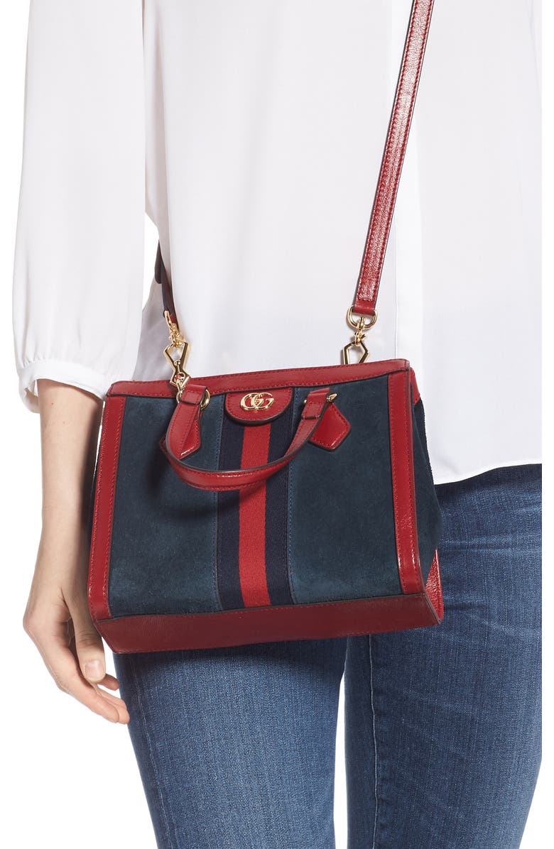 Gucci Ophidia Small Suede & Leather Convertible Tote Bag, Alternate, color,