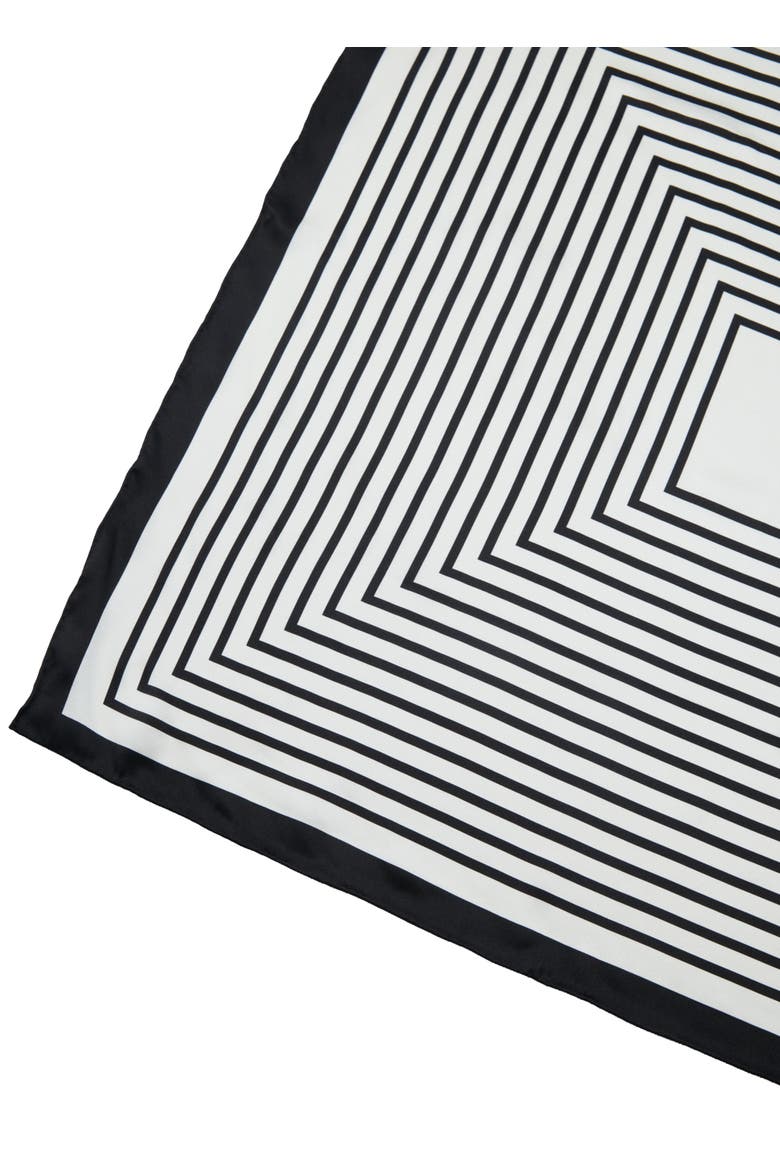 Stripe Mood Silk Bandana Scarf 26, Alternate, color, Balck and White