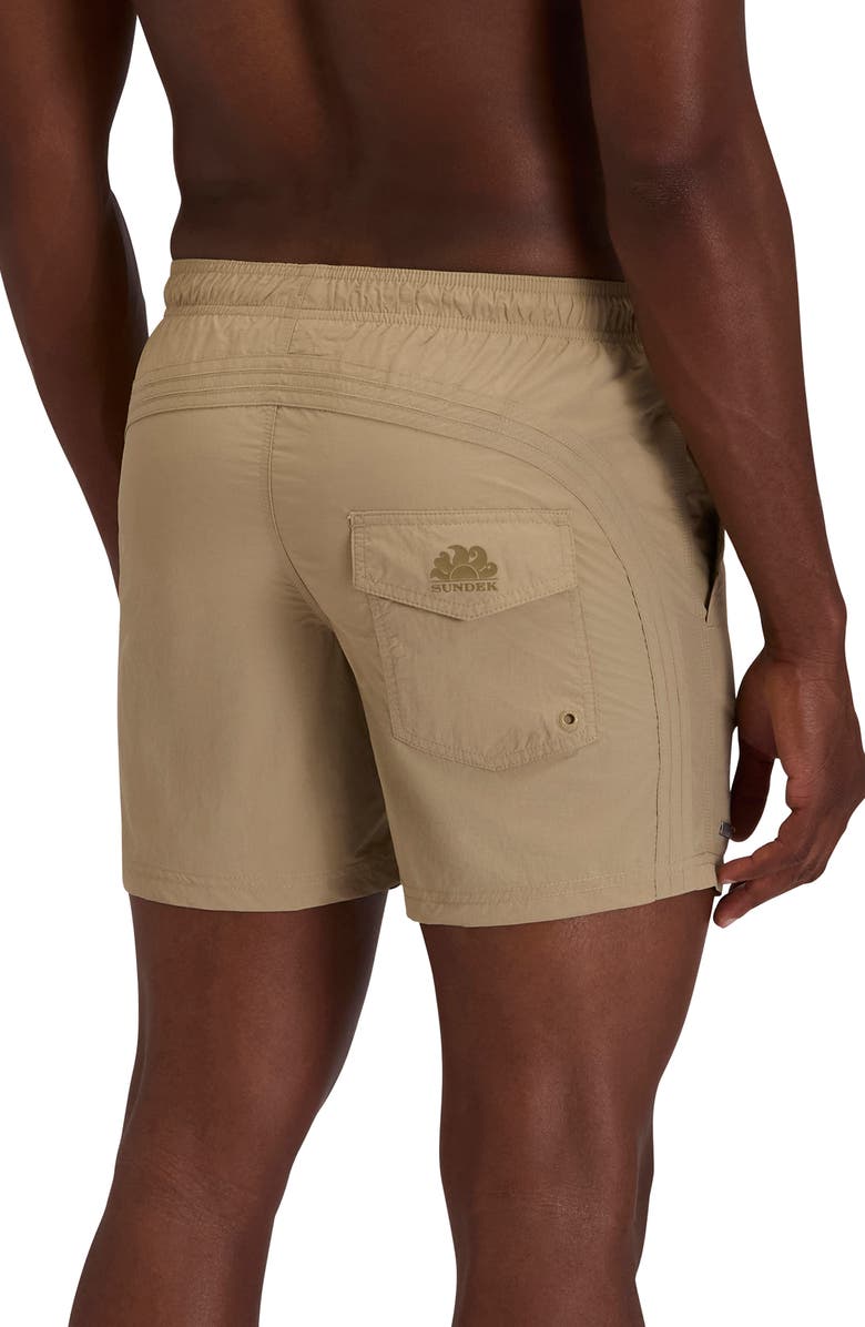 Sundek Solid Swim Trunks, Alternate, color, Safari