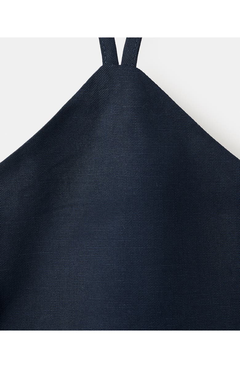 MANGO TEEN Tie Neck Crop Halter Top, Alternate, color, Navy