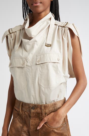 Isabel Marant Étoile Nemia Buckle Detail Cotton Blend Top