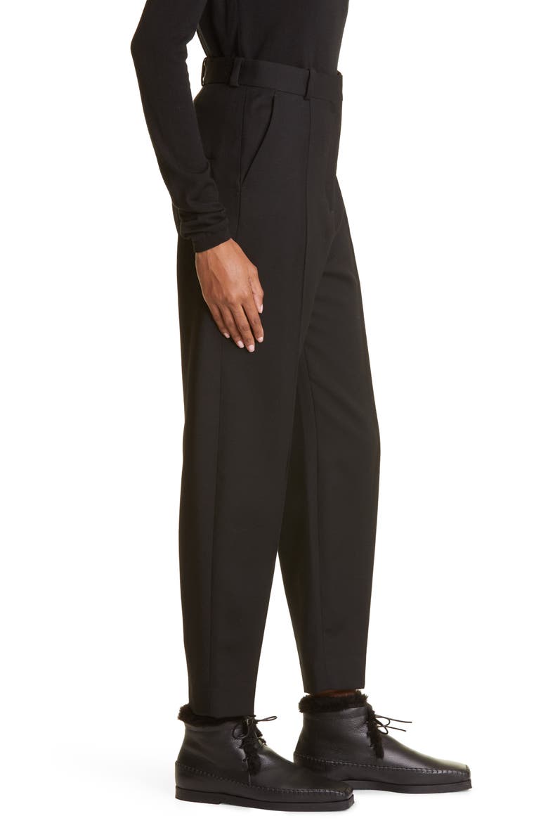 Pleated Wool Trousers, Alternate, color, BLACK