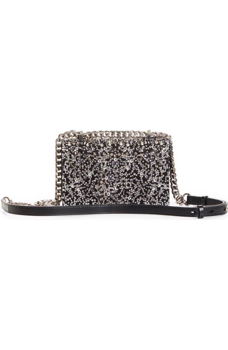McQueen Alexander McQueen Crystal Embellished Knuckle Ring Crossbody Bag, Alternate, color,