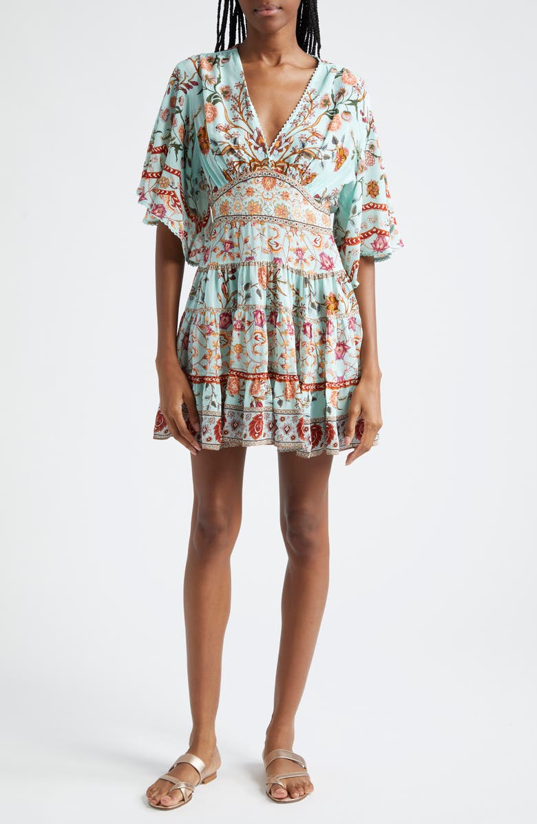 Camilla Weaving Worlds Floral Silk Dress, Main, color, Weaving Worlds