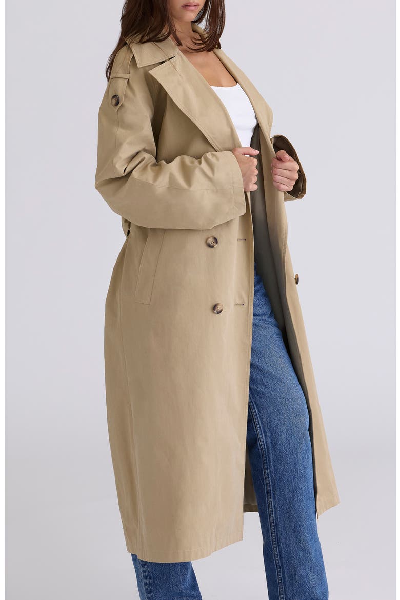 Marais Double Breasted Trench Coat, Alternate, color, BROWN