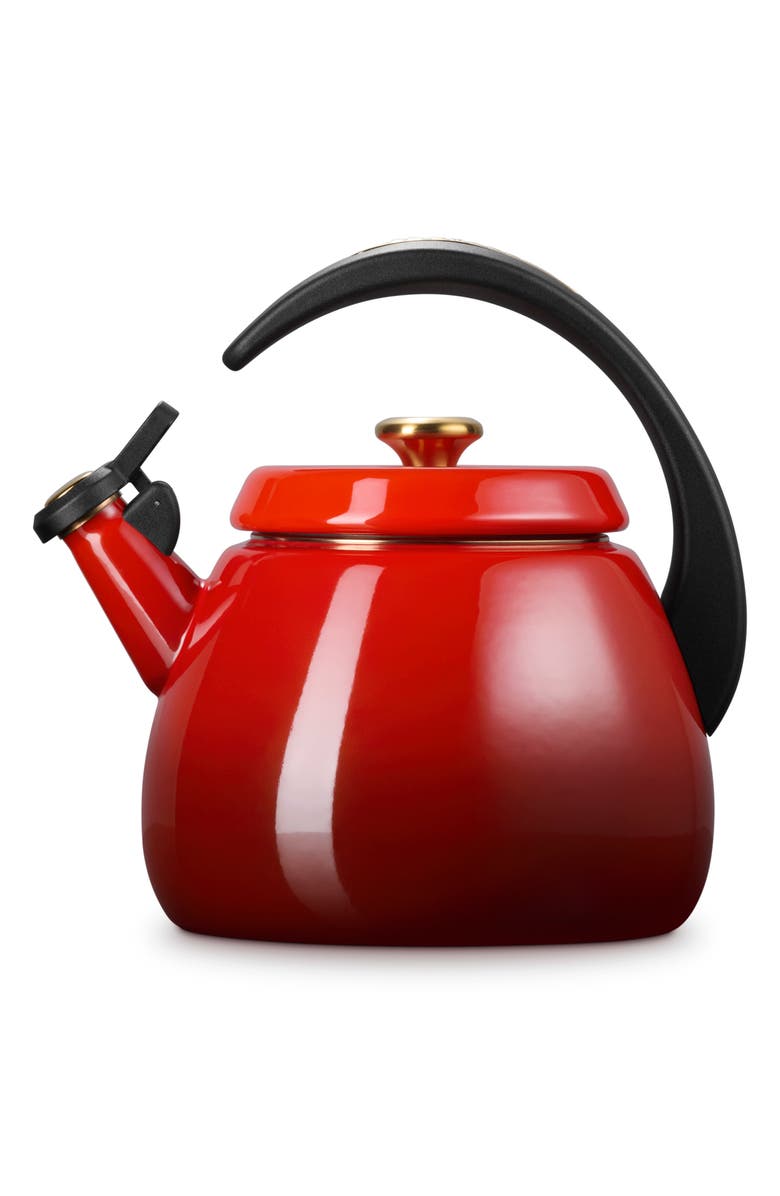 Le Creuset 2.2-Quart Enameled Stainless Steel Whistling Cloche Kettle, Alternate, color, Cerise