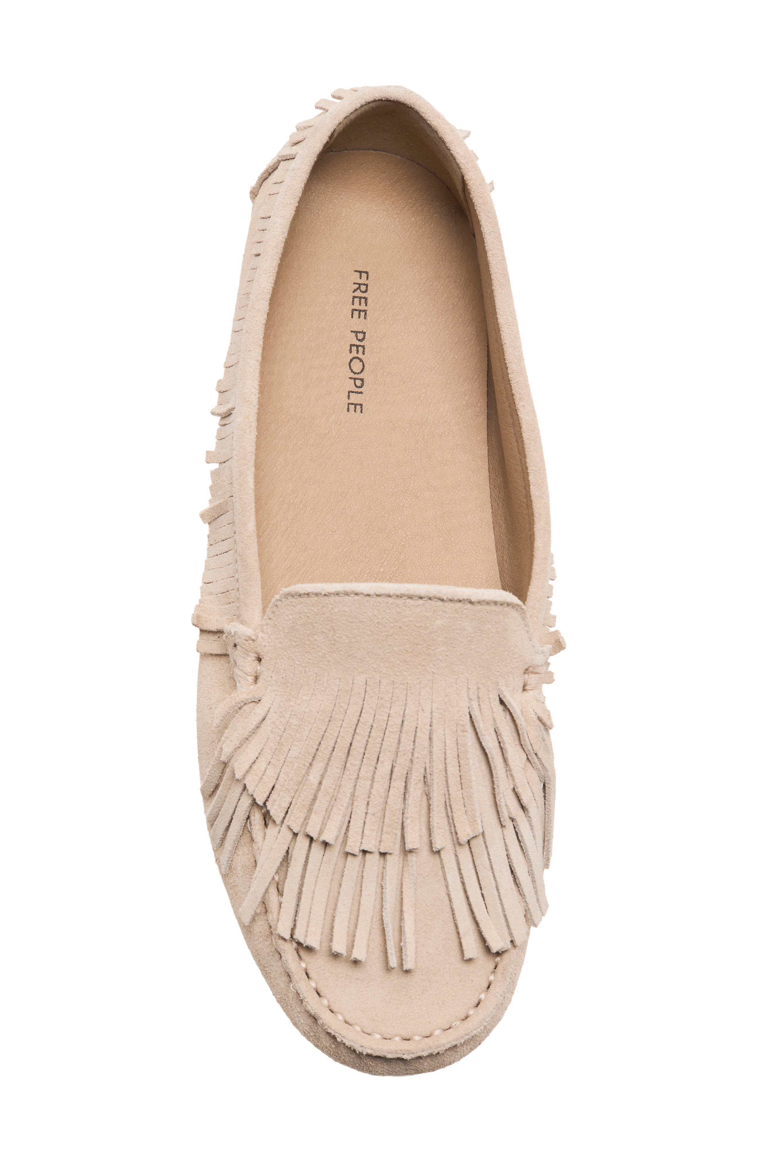Freddie Fringe Loafer, Alternate, color, STONE SUEDE