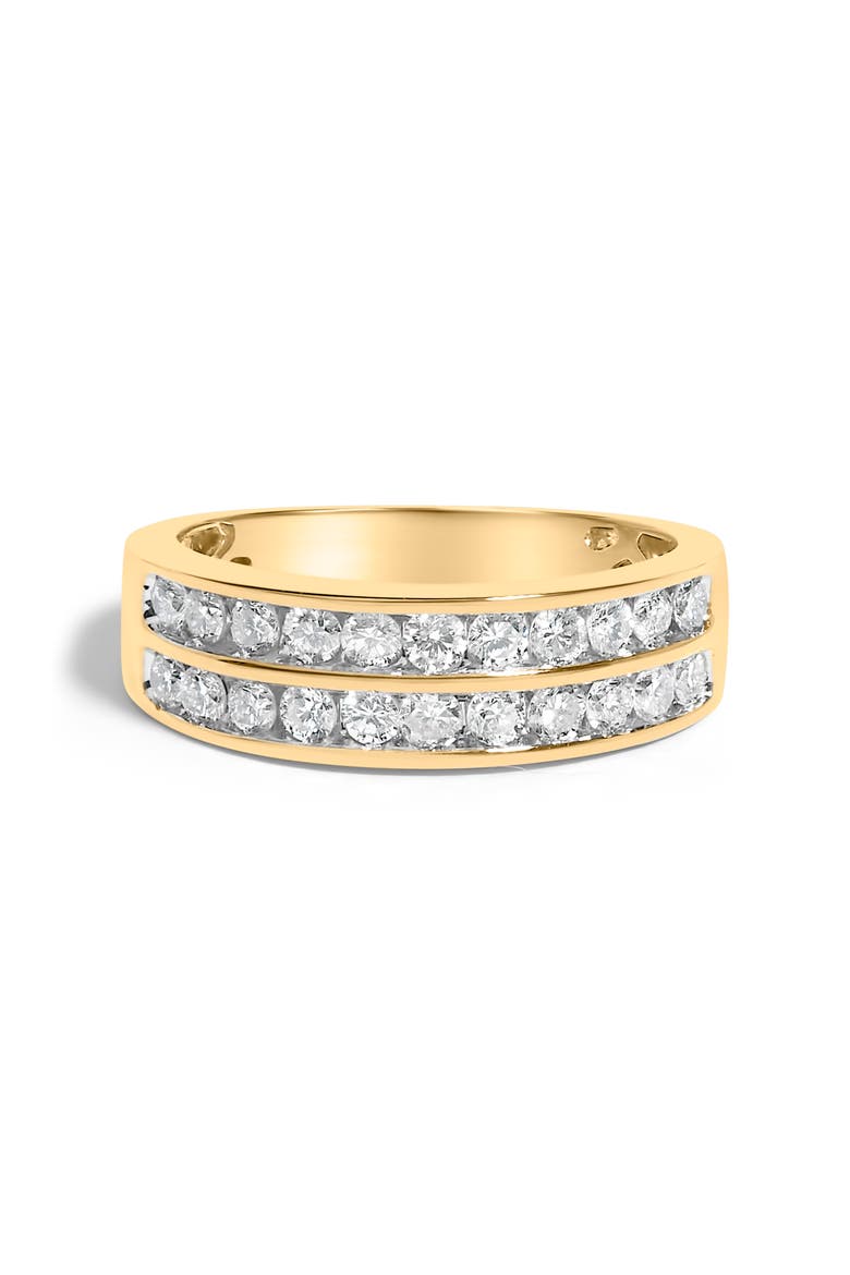 10K Yellow Gold Two-Row 1.0 Cttw Diamond Band Ring, Main, color, Yellow Gold