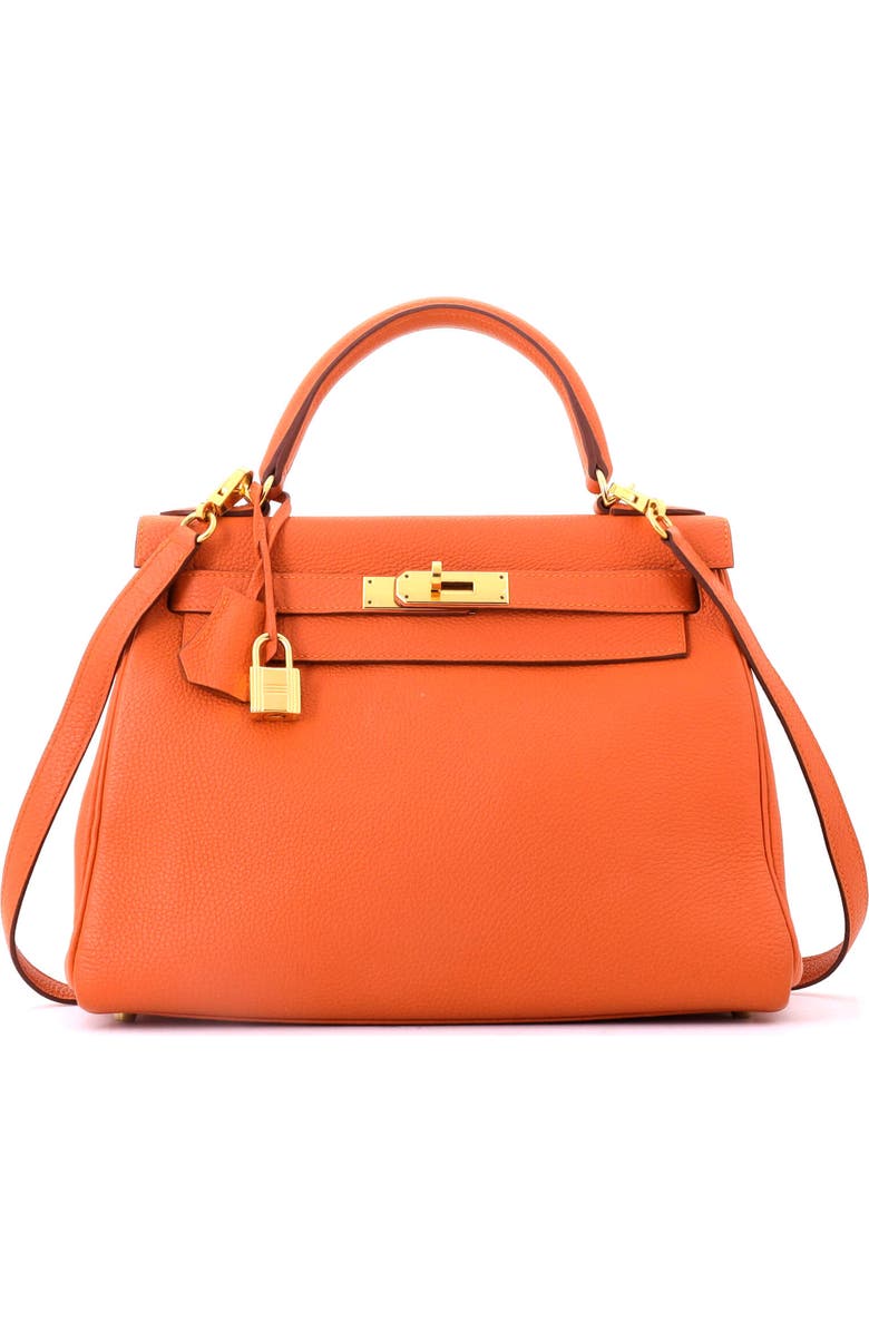 Pre-Owned Hermes Kelly Handbag Orange Togo with Gold Hardware 28, Main, color, Orange H