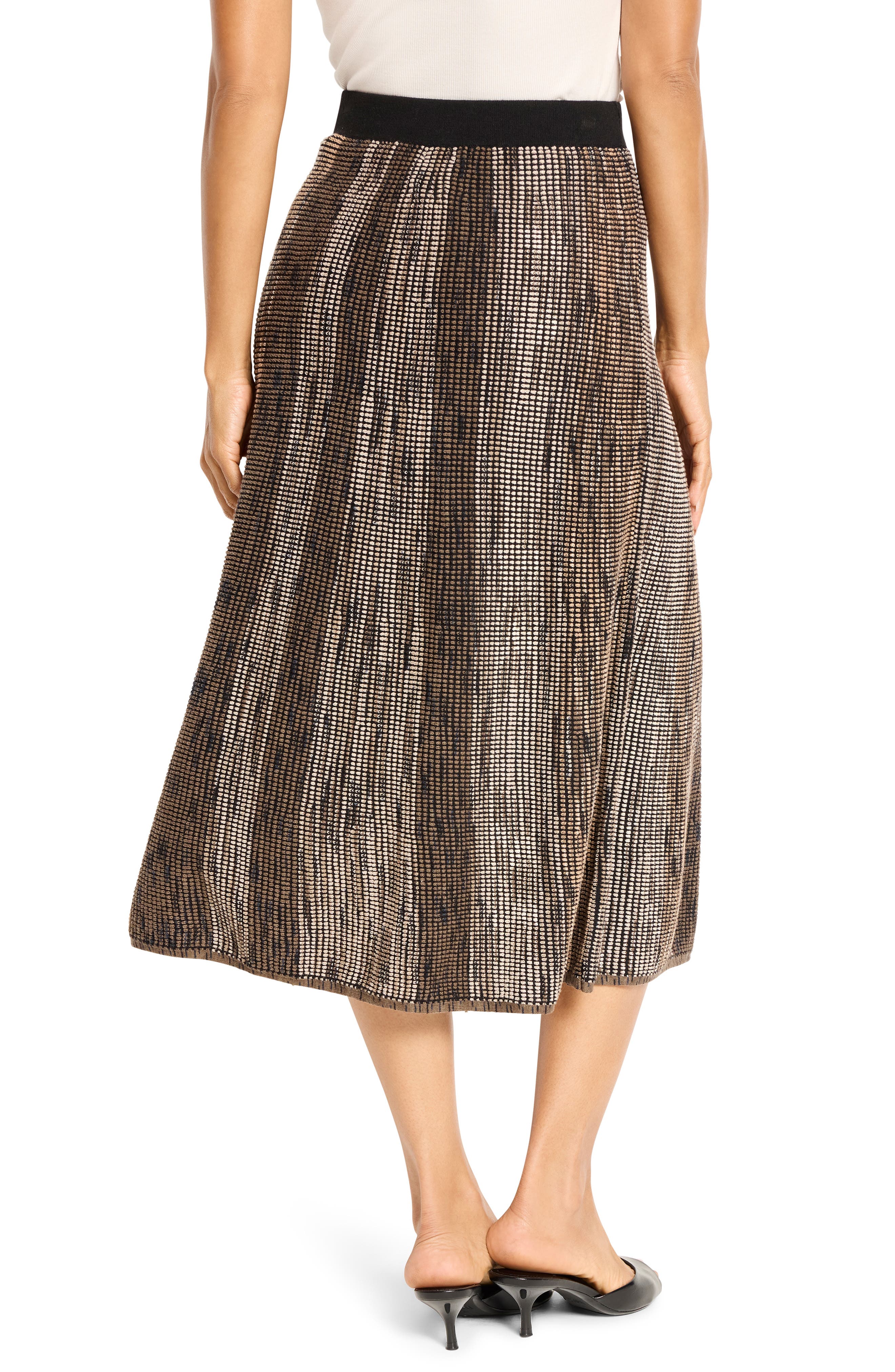 Ombre Pixel Metallic Knit Midi Skirt - image 2