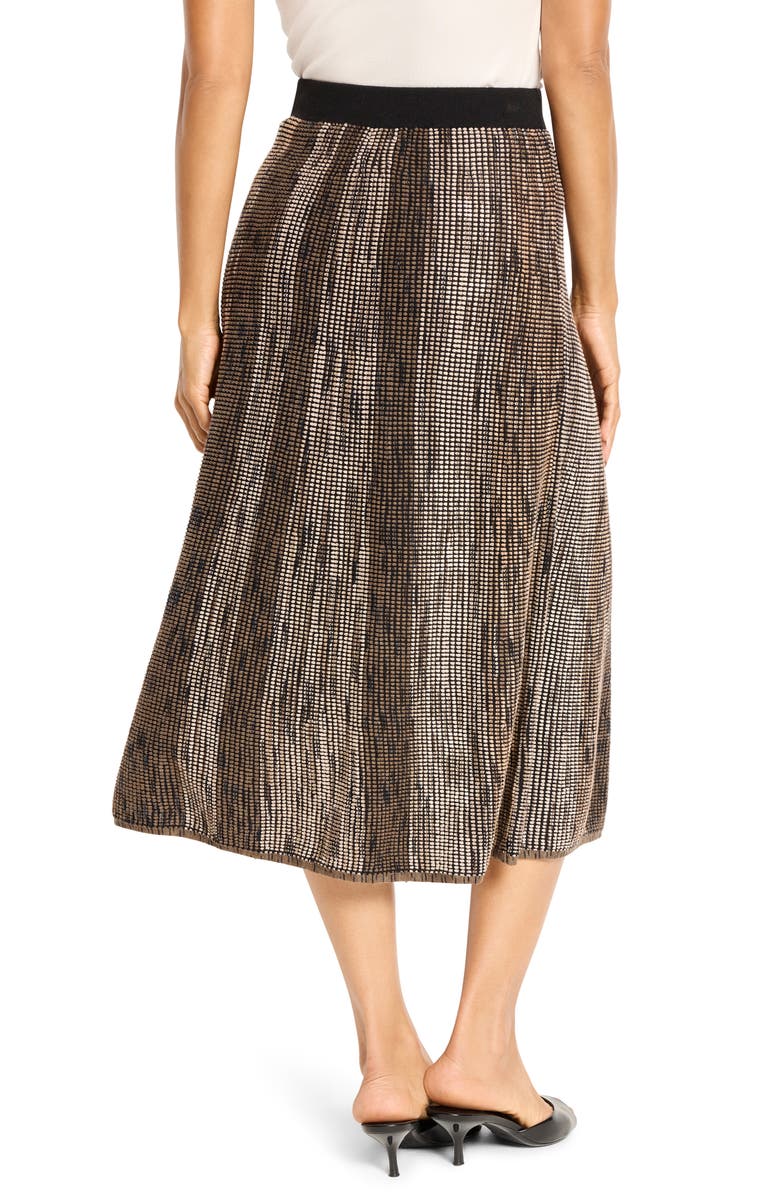 NIC+ZOE Ombré Pixel Metallic Knit Midi Skirt, Alternate, color, Neutral Multi