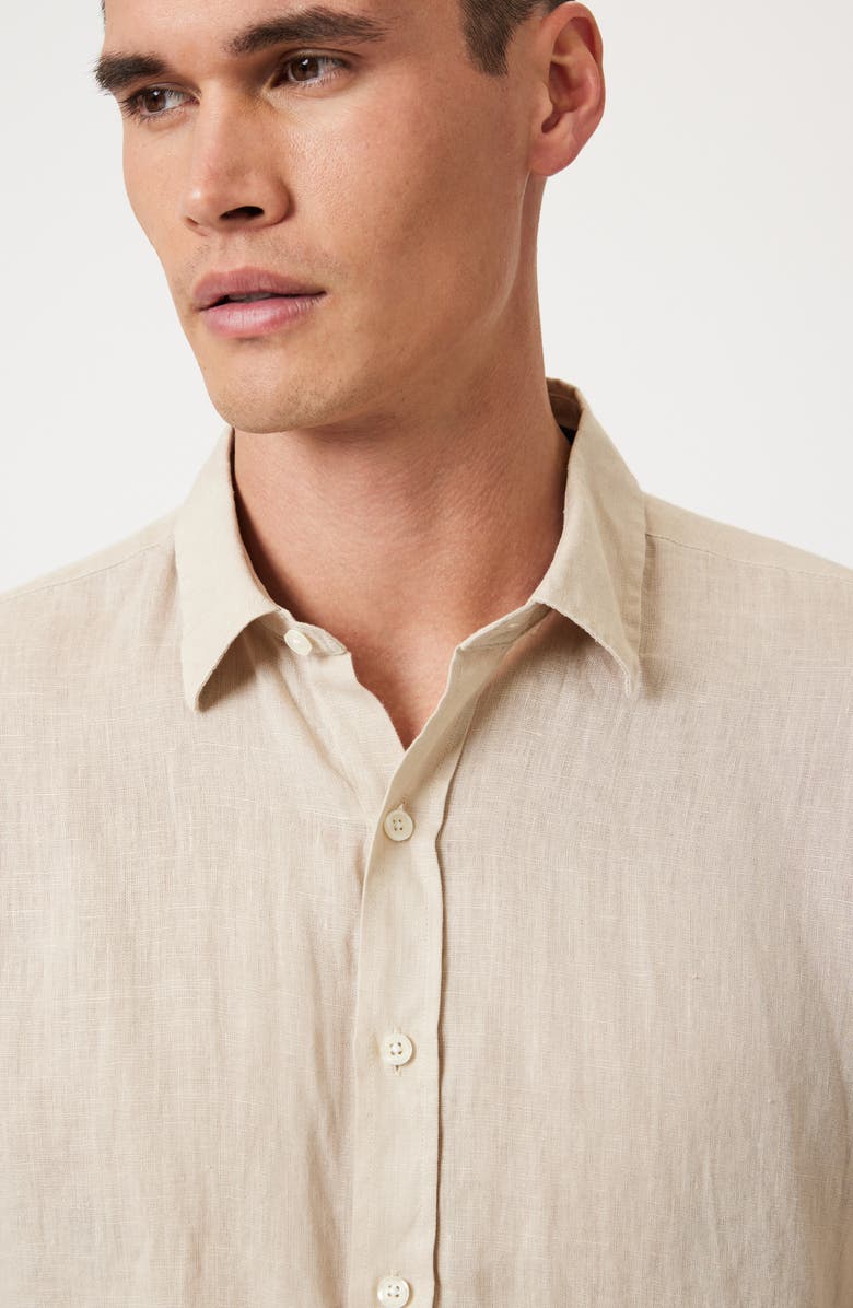 Mavi Jeans Long Sleeve Linen Button-Up Shirt, Alternate, color, Feather