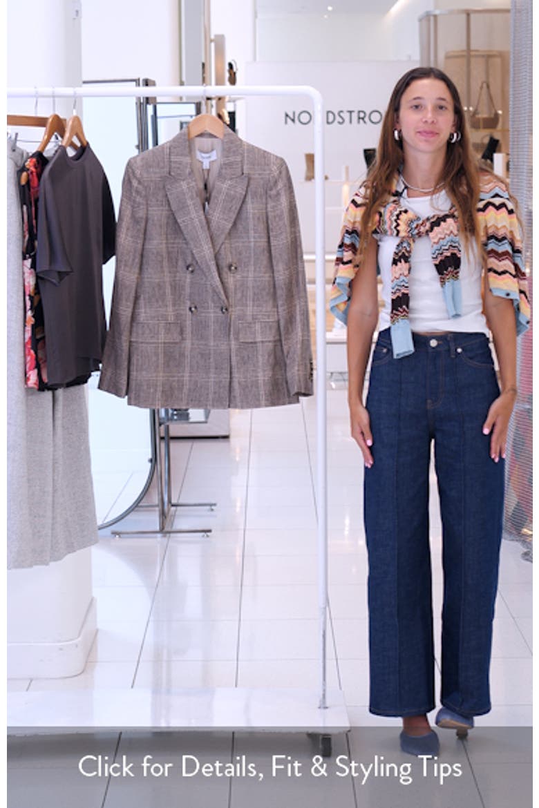 Sybil Check Double Breasted Linen Blazer video