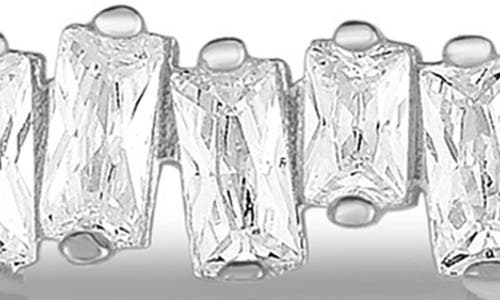 Sphera Milano 14k Over Silver Cz Baguette Bar Necklace In Metallic