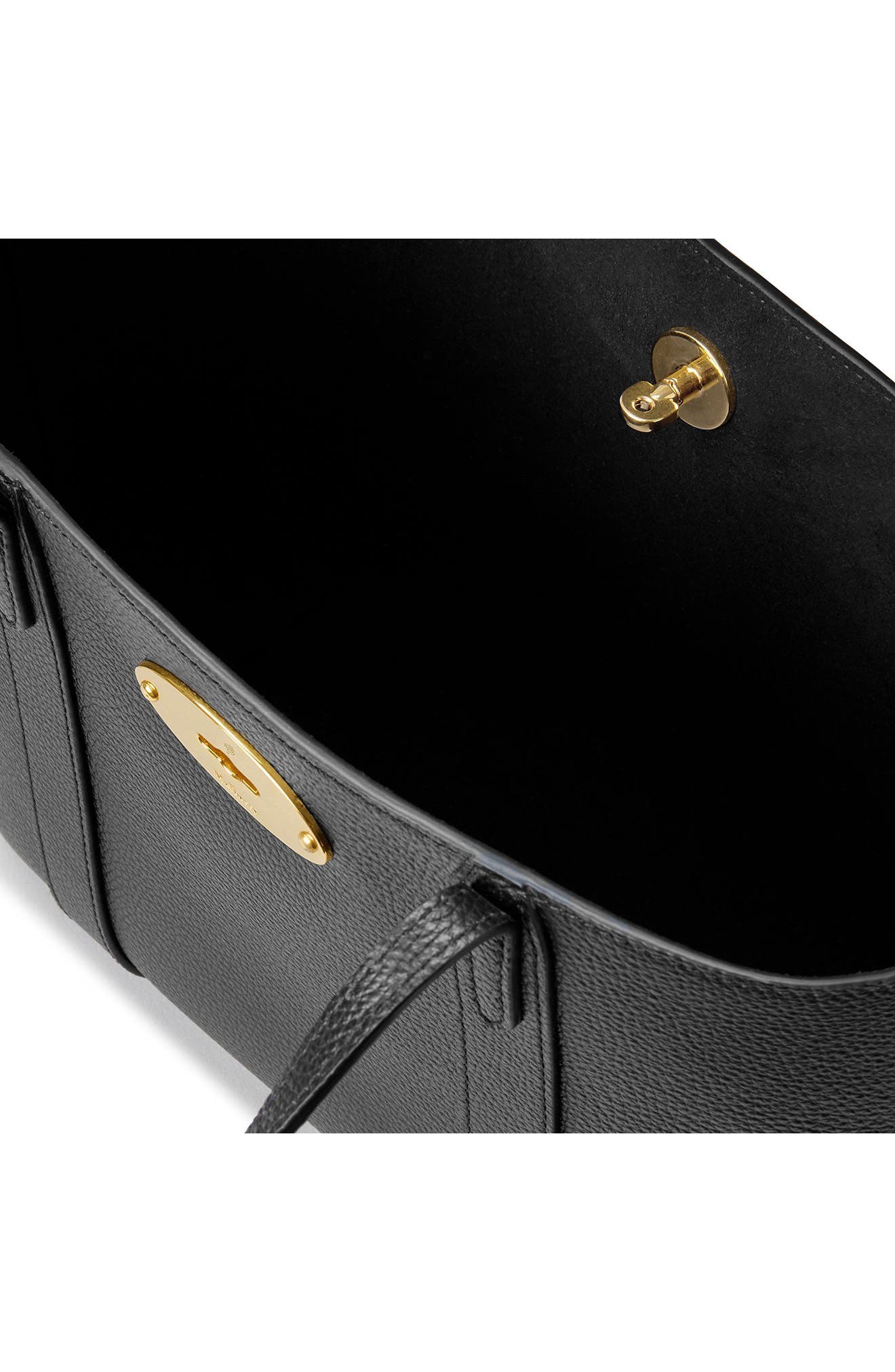 Mulberry Mini Bayswater Leather Tote, Alternate, color, Black