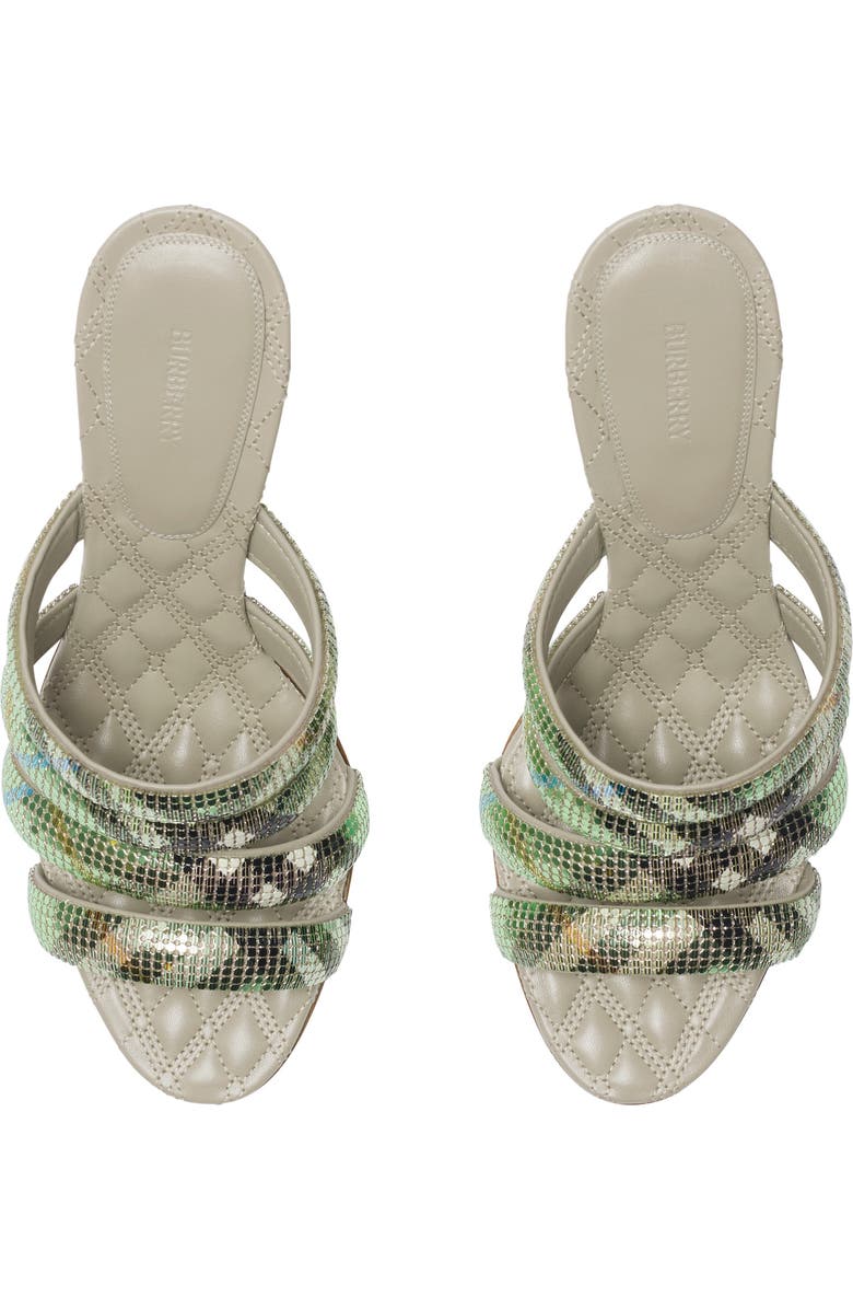 Burberry Check Mesh Mews Strap Mules, Alternate, color,