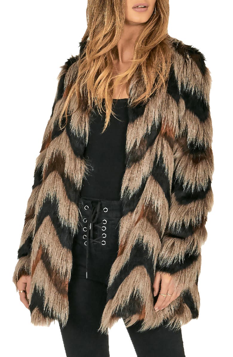Amuse Society Waylon Faux Fur Jacket, Main, color,