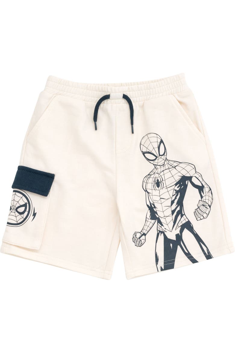 Spider-Man 2-Piece Hooded Tee and Shorts Set, Alternate, color, White Navy Spider Man