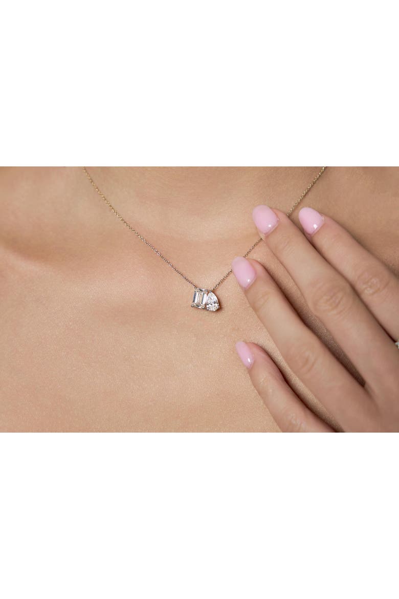 Aurelia 14K Gold Lab Grown Diamond Toi Et Moi Necklace - 2 Ct, Alternate, color, 14K Yellow Gold