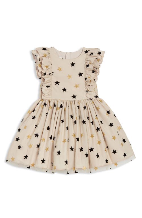 Pippa & Julie Kids' Star Ruffle Fit & Flare Party Dress In Gold