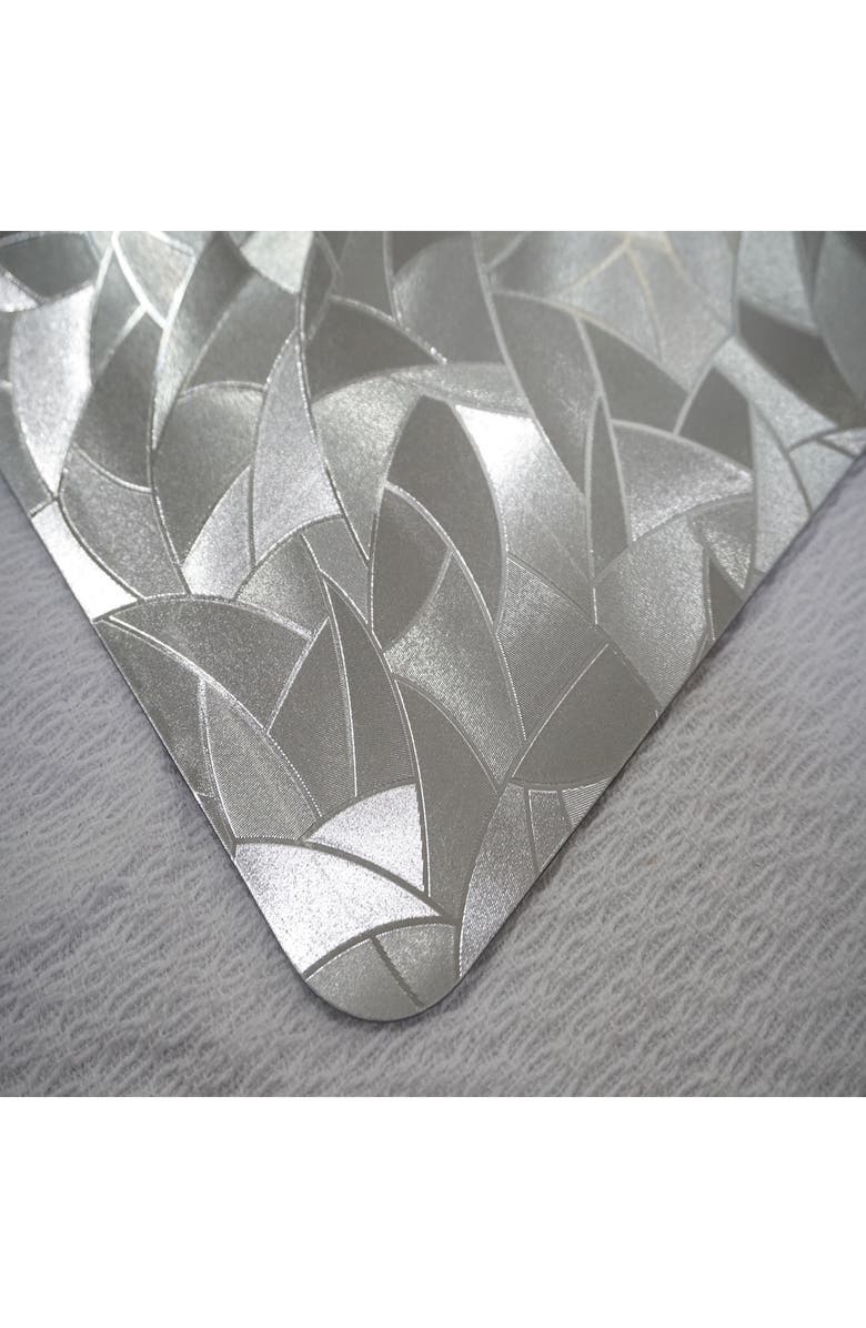 DAINTY HOME Mirror Print Set of 4 Placemats, Alternate, color, Silver