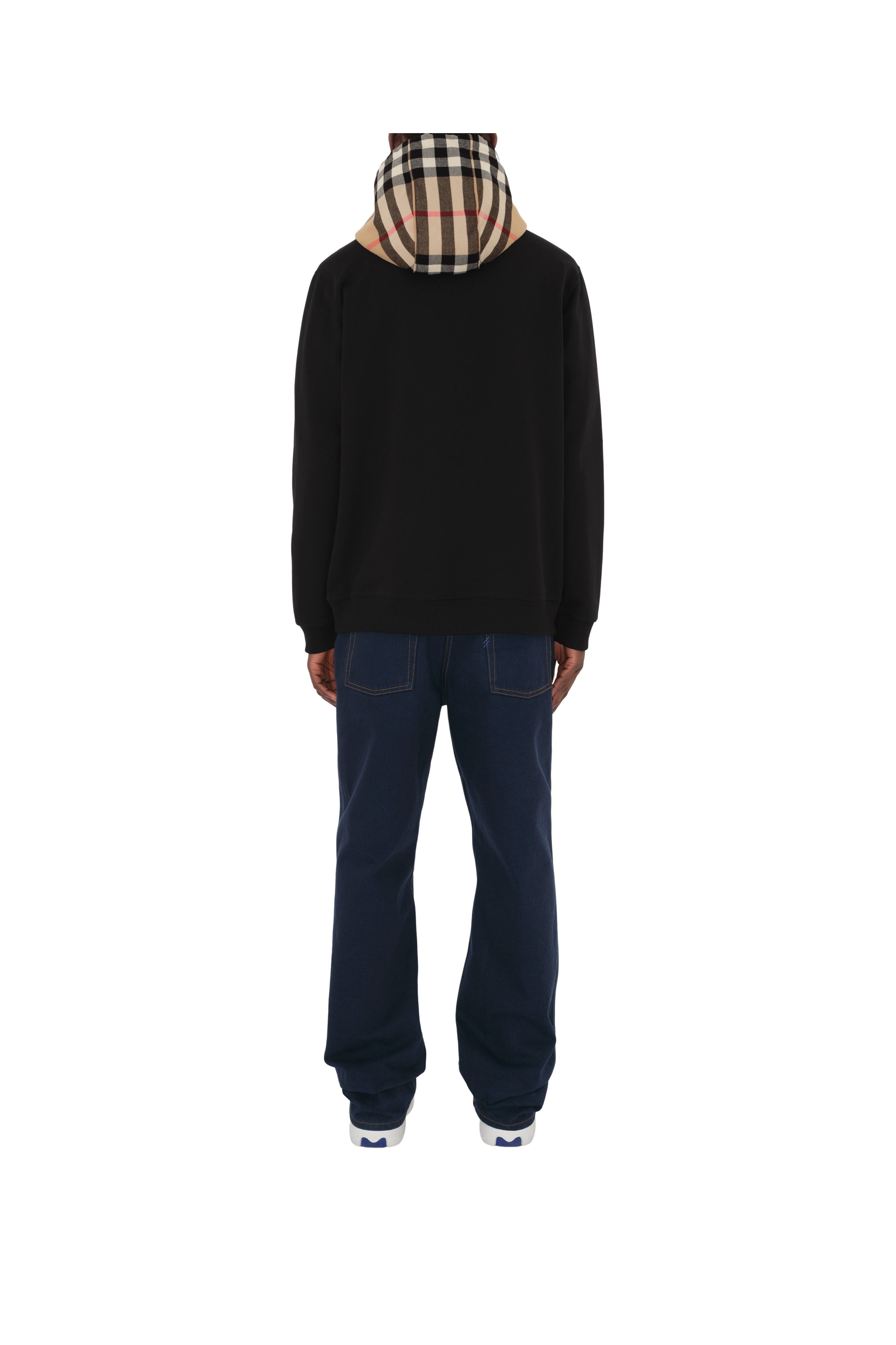 Burberry Check Hood Cotton Zip Hoodie (Men) | Nordstrom