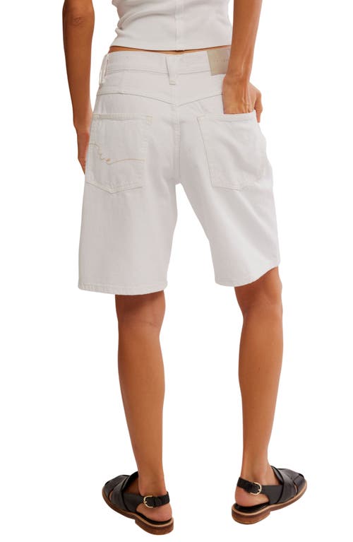 Shop Free People Montana High Waist Denim Walking Shorts In Snowfall