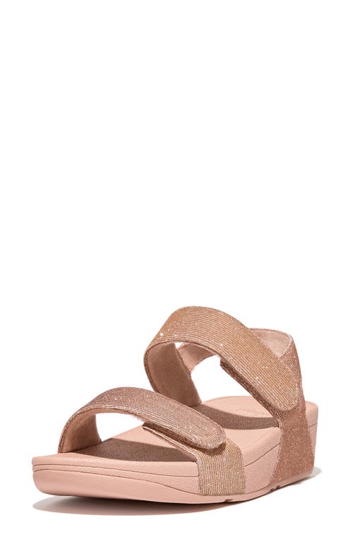 Fitflop Lulu Shimmerlux Adjustable Wedge Sandal In Brown