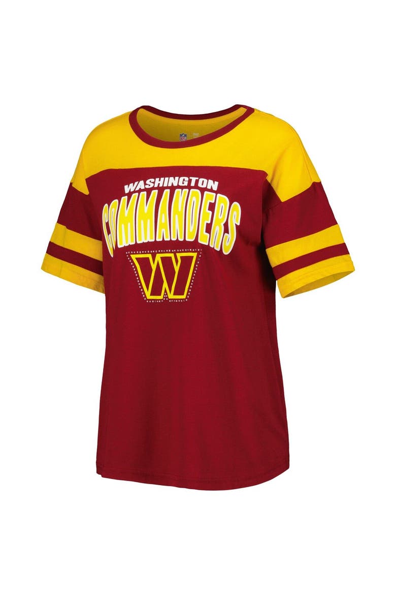 Women's G-III 4Her by Carl Banks Burgundy/Gold Washington Commanders Play the Ball T-Shirt, Alternate, color, Burgundy