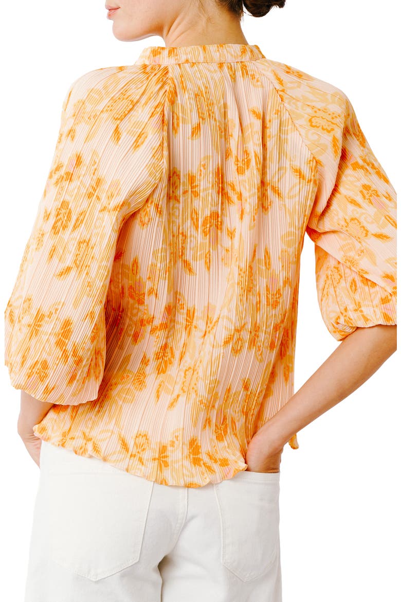 Helen Pleated Balloon Sleeve Top, Alternate, color, YELLOW MULTI