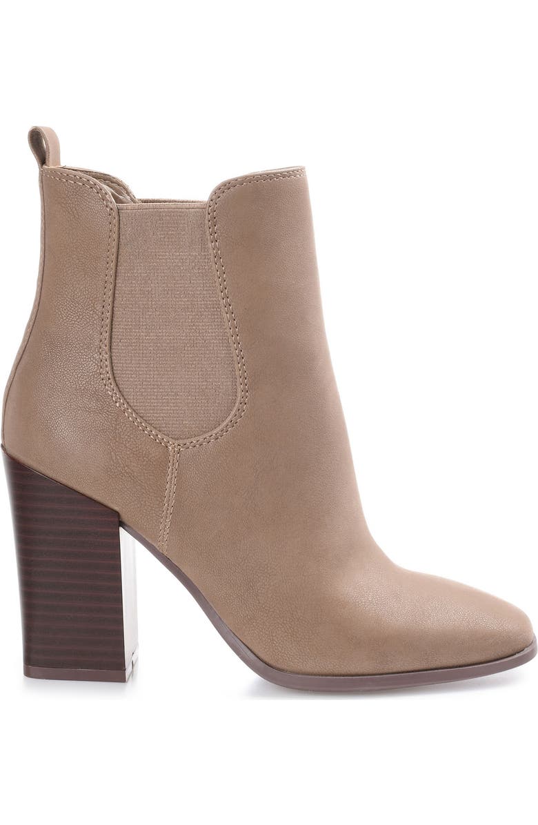 Journee Collection Maxxie Vegan Leather Chelsea Bootie, Alternate, color, Taupe