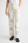 KURO x Maison Kitsuné Hand Painted Postcard Straight Leg Jeans