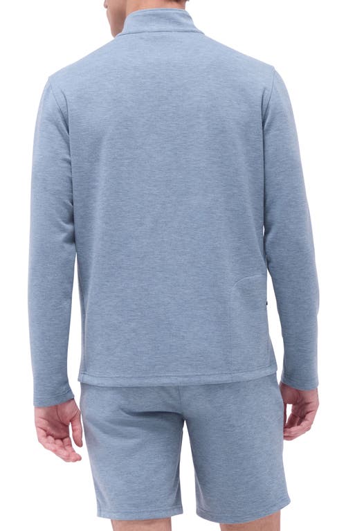Bugatchi Quarter Zip Performance Pullover In Shark
