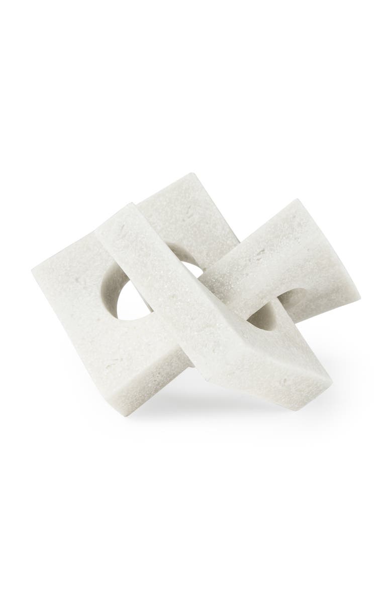 Linx Granite Resin Sculpture Decorative Object, Main, color, White