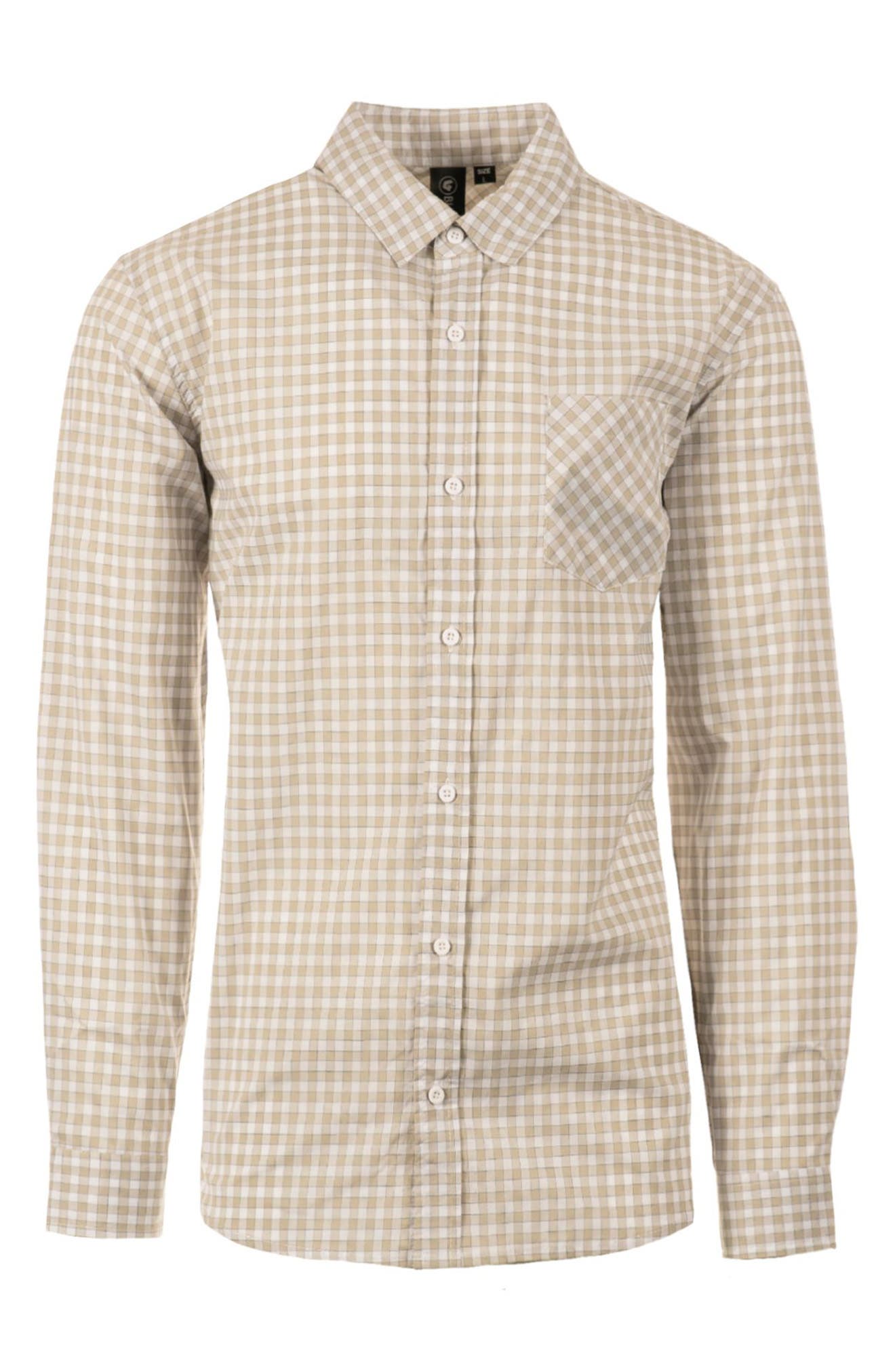 BURNSIDE Plaid Stretch Poplin Button-Down Shirt