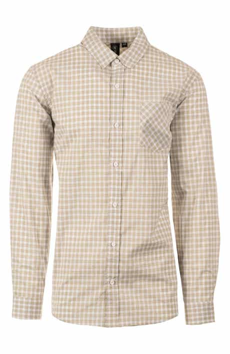 BURNSIDE Plaid Stretch Poplin Button-Down Shirt