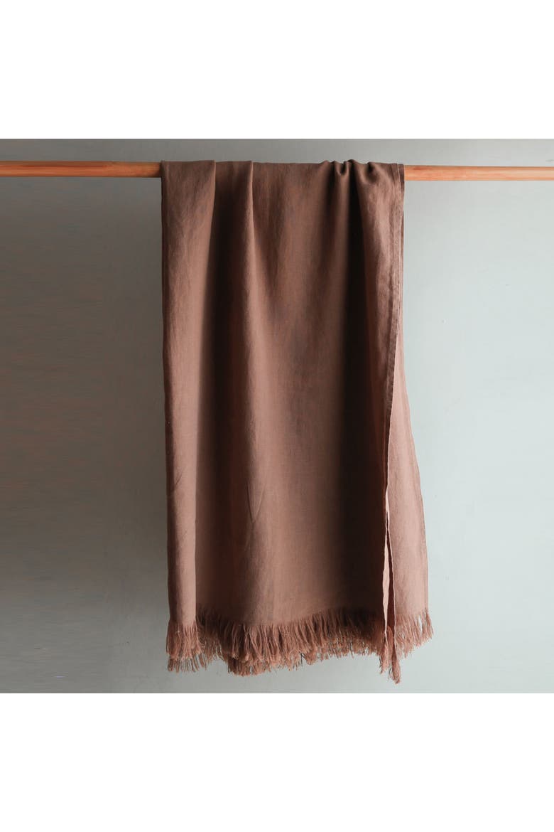 Throw Blanket with Fringe, Main, color, Brown