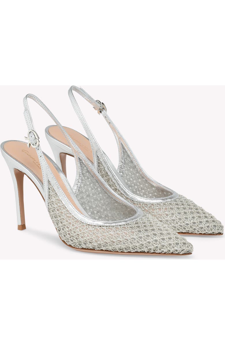 Gianvito Rossi Nikki Pump, Alternate, color, Metallic Silver And Nappa