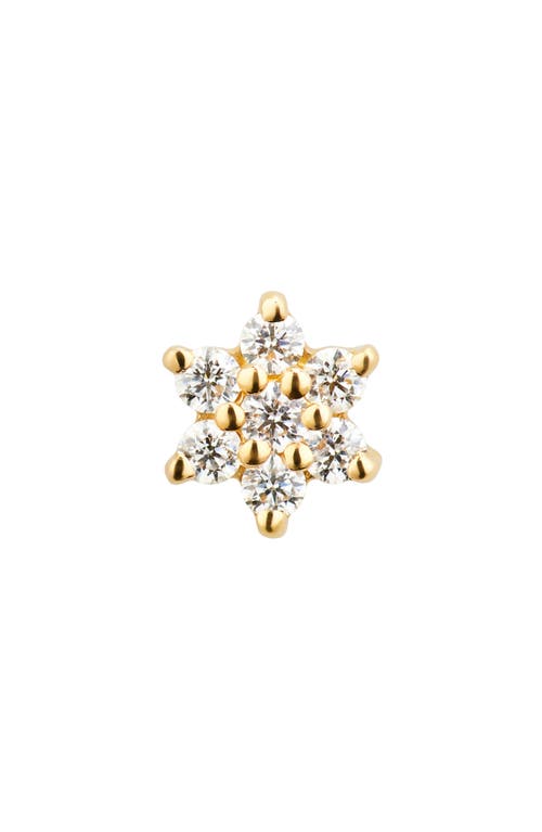 Maria Tash Diamond Flower Threaded Stud Earring In Yellow Gold