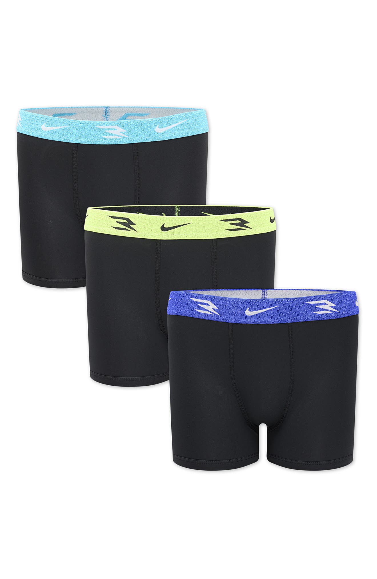3 Brand Kids' Pop Color 3-Pack Assorted Logo Boxer Briefs