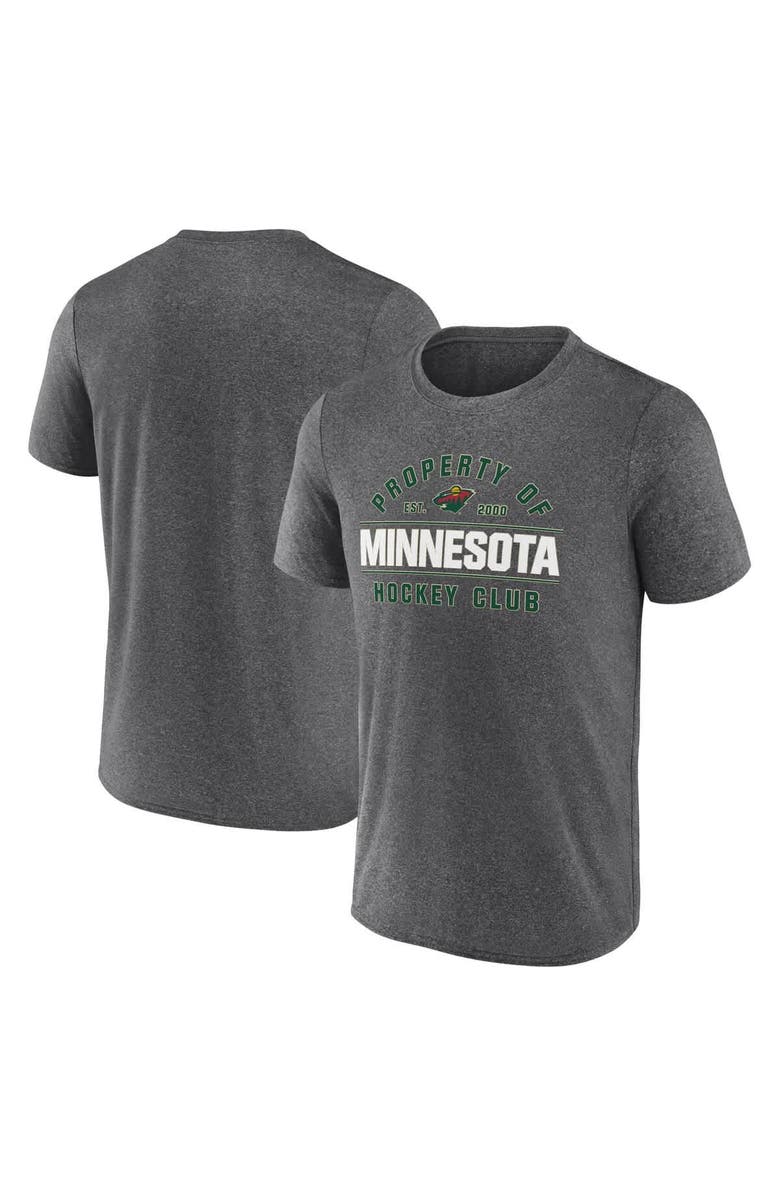 FANATICS Men's Fanatics Heather Charcoal Minnesota Wild Property Of T-Shirt, Main, color, Heather Charcoal