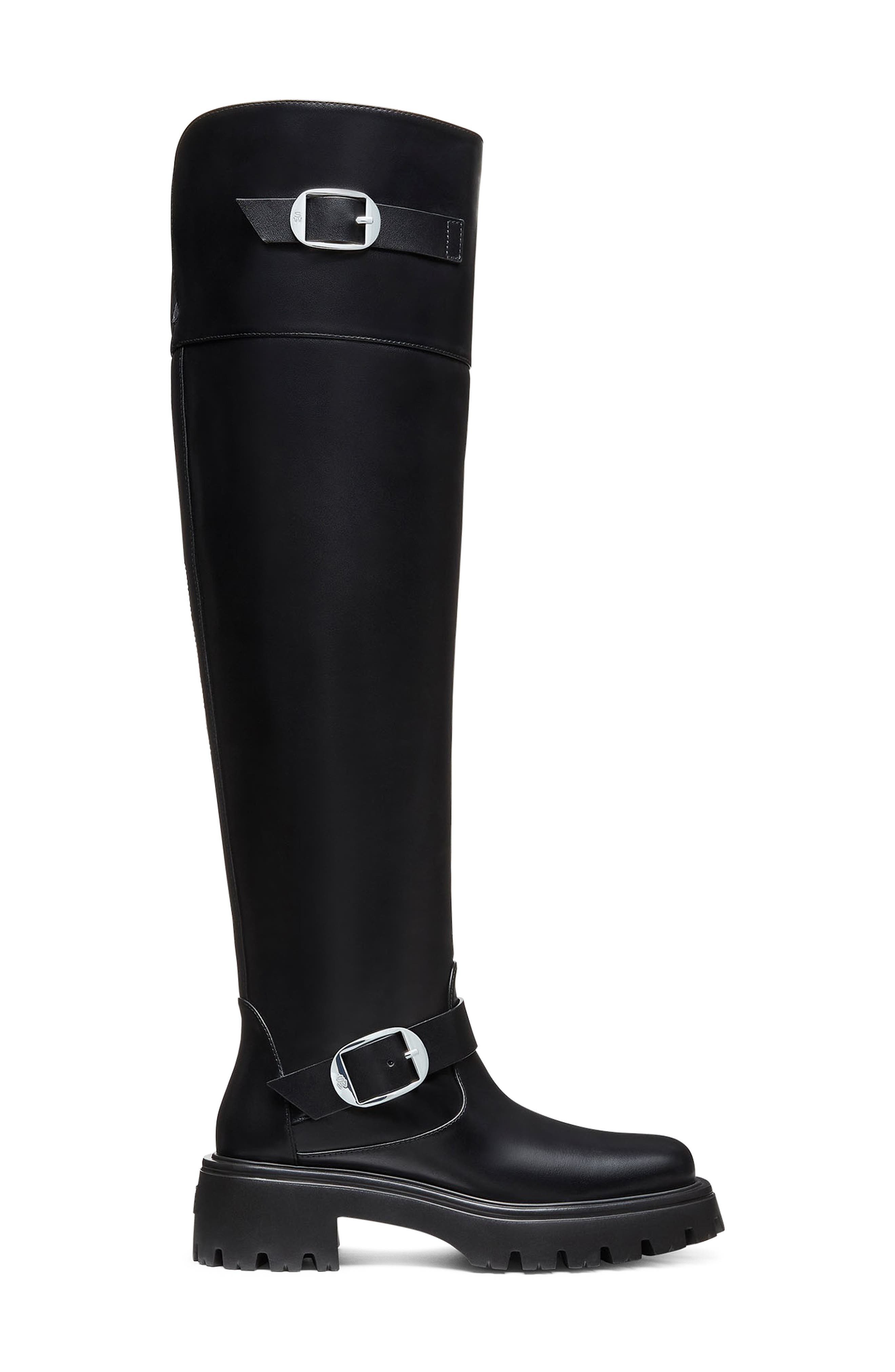 Stuart Weitzman Emerson Buckle Over the Knee Boot, Alternate, color, Black