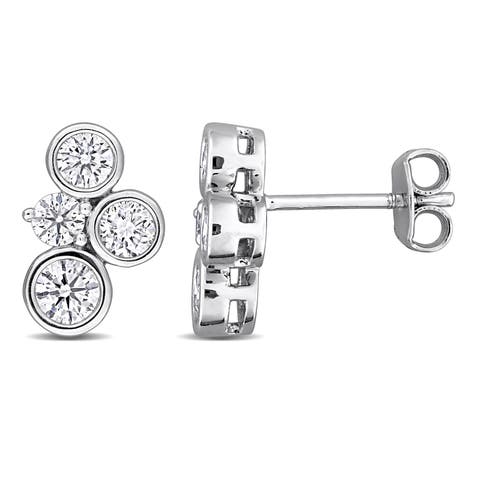 1 CTW Lab-Grown Diamond Cluster Stud Earrings