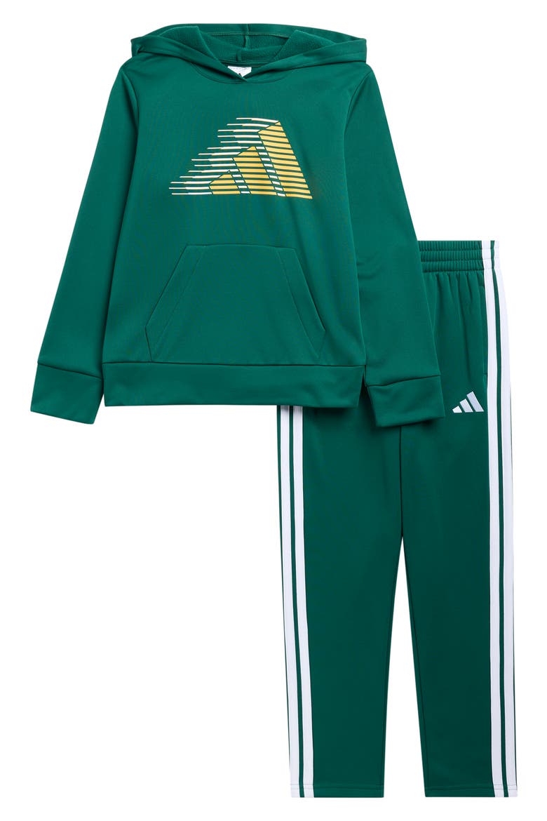 Kids' 2-Color Logo Fleece Hoodie & Joggers Set, Main, color, COLLEGIATE GREEN