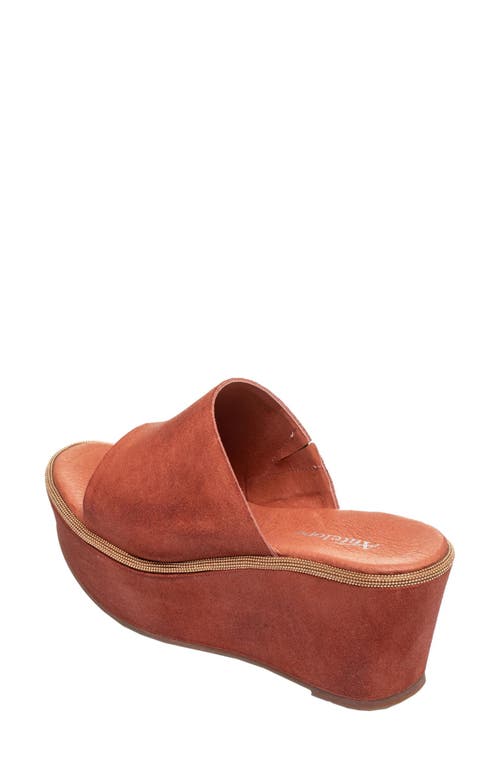 Antelope Kinsley Platform Slide Sandal In Tobacco