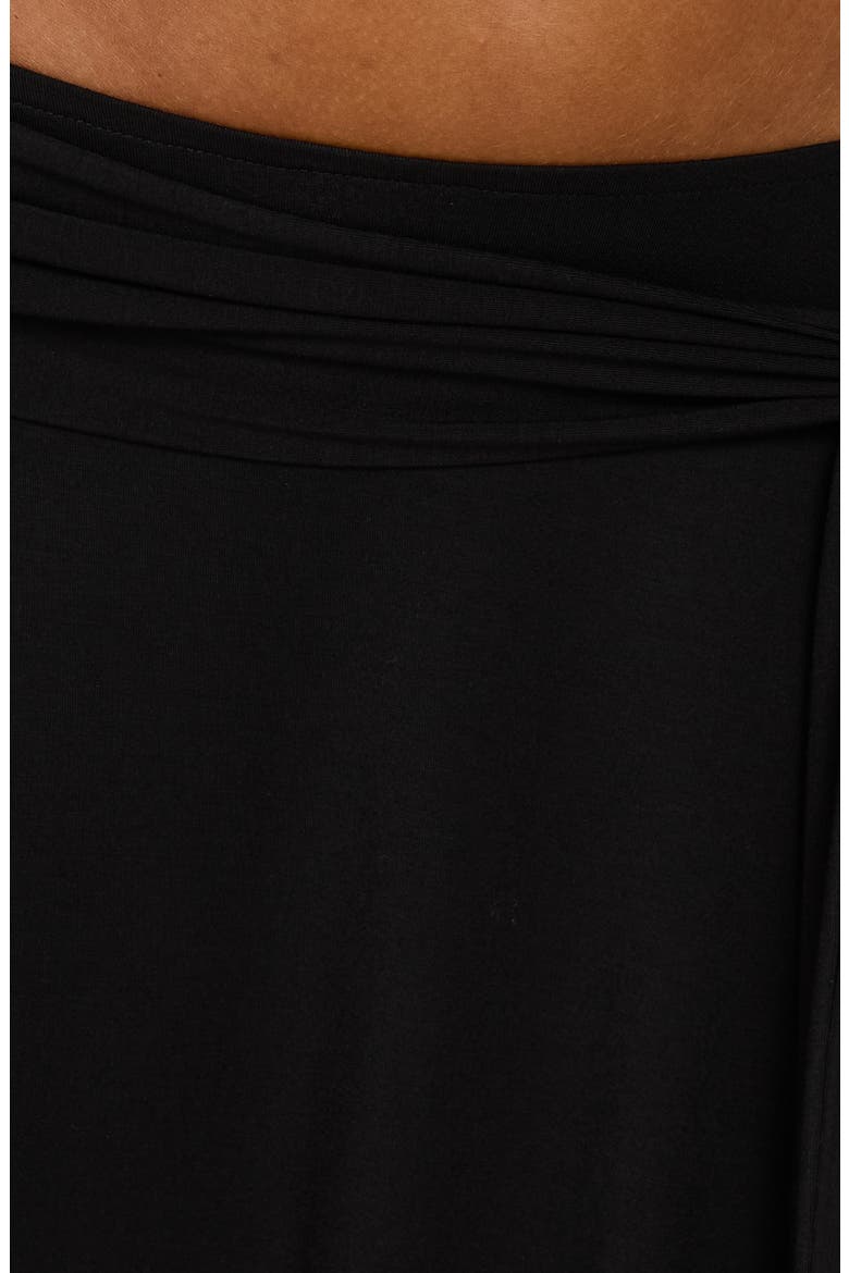 Soft Focus Tie Waist Midi Skirt, Alternate, color, BLACK