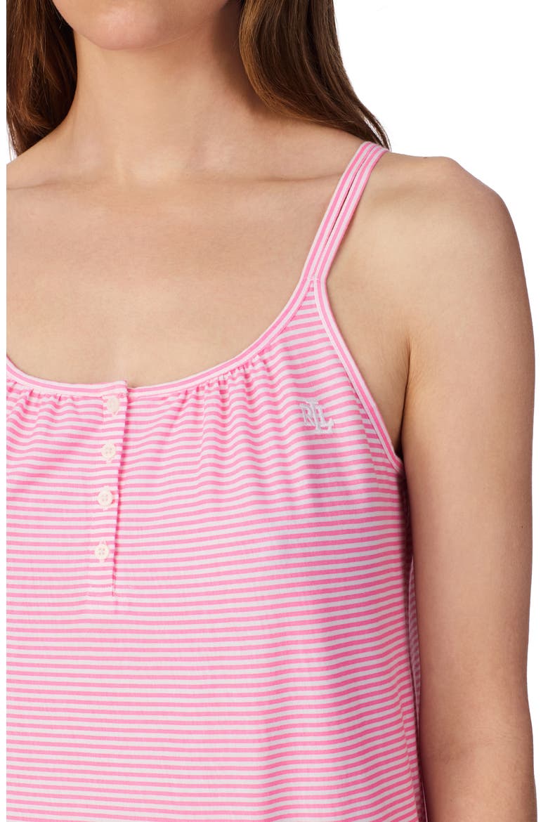 Sleeveless Cotton Nightgown, Alternate, color, PINK STP